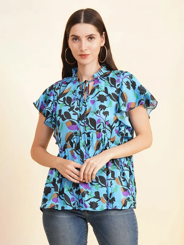 Fbella_Women_Tie-up_Flared_Sleeve_Top