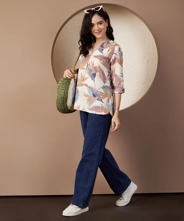 Fbella_Women_Tropical_Breeze_Poly_Cotton_Top