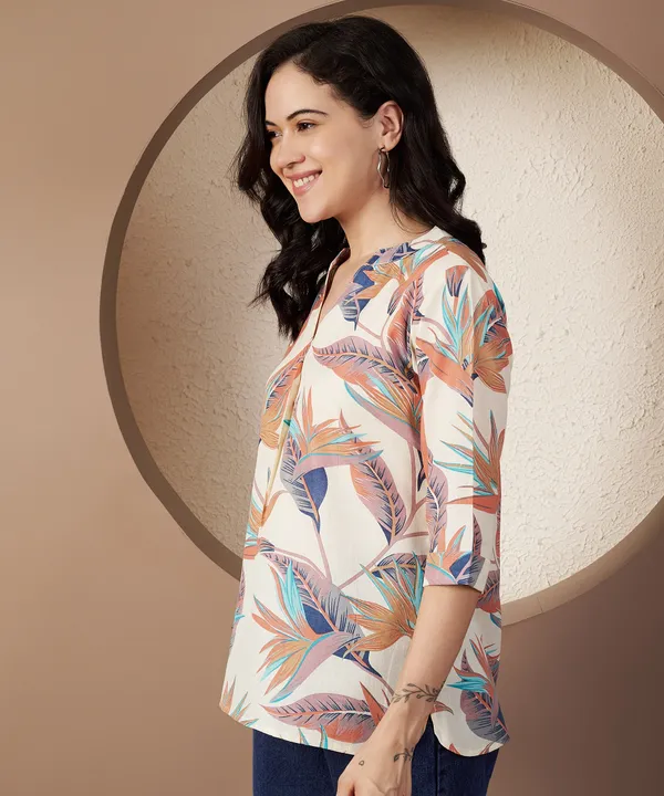 Fbella_Women_Tropical_Breeze_Poly_Cotton_Top