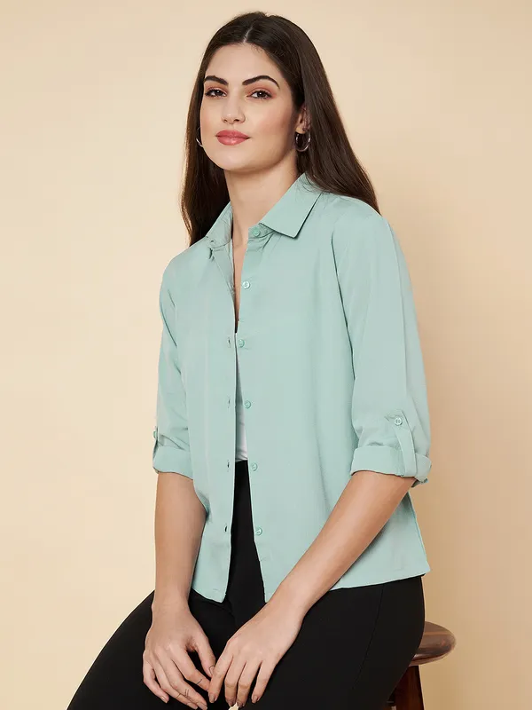 Fbella_Women_Turquoise_Crop_Shirt