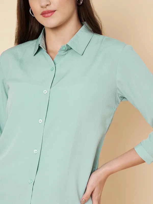 Fbella_Women_Turquoise_Crop_Shirt
