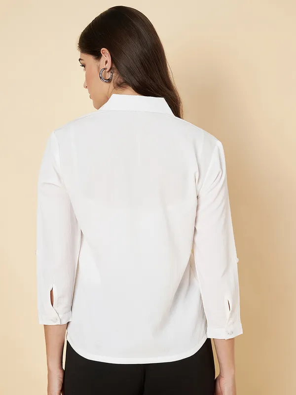 Fbella_Women_White_Crop_Shirt