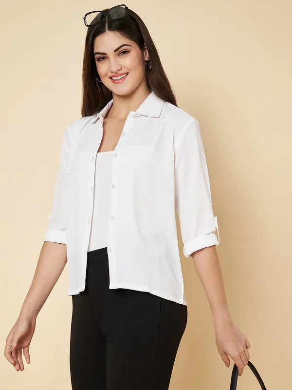Fbella_Women_White_Crop_Shirt