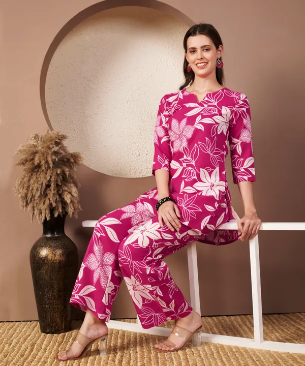 Fbella_Women’s_Cotton_Blend_Floral_Print_Cord_Set_–_Kurta_and_Pants