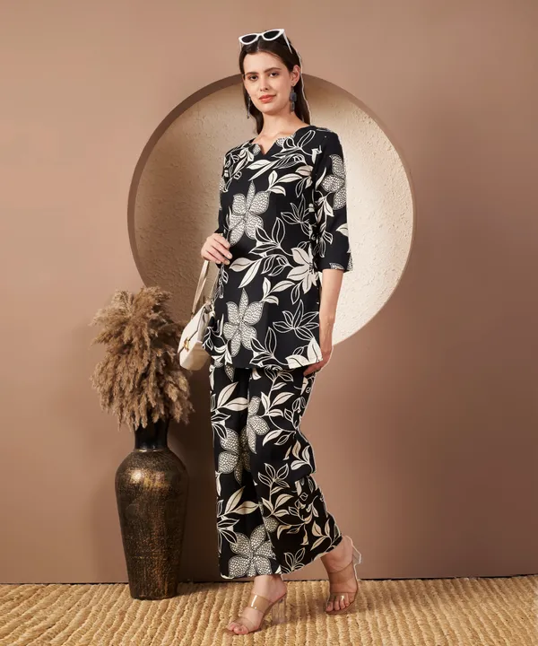 Fbella_Women’s_Cotton_Blend_Floral_Print_Cord_Set_–_Kurta_and_Pants