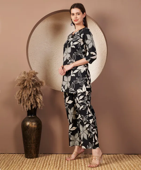 Fbella_Women’s_Cotton_Blend_Floral_Print_Cord_Set_–_Kurta_and_Pants