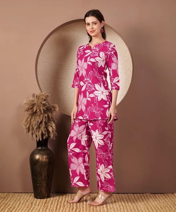 Fbella_Women’s_Cotton_Blend_Floral_Print_Cord_Set_–_Kurta_and_Pants