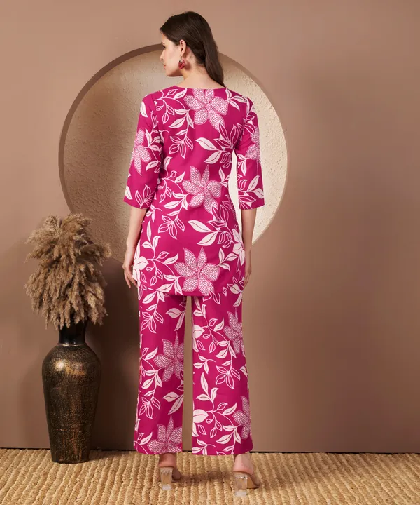 Fbella_Women’s_Cotton_Blend_Floral_Print_Cord_Set_–_Kurta_and_Pants
