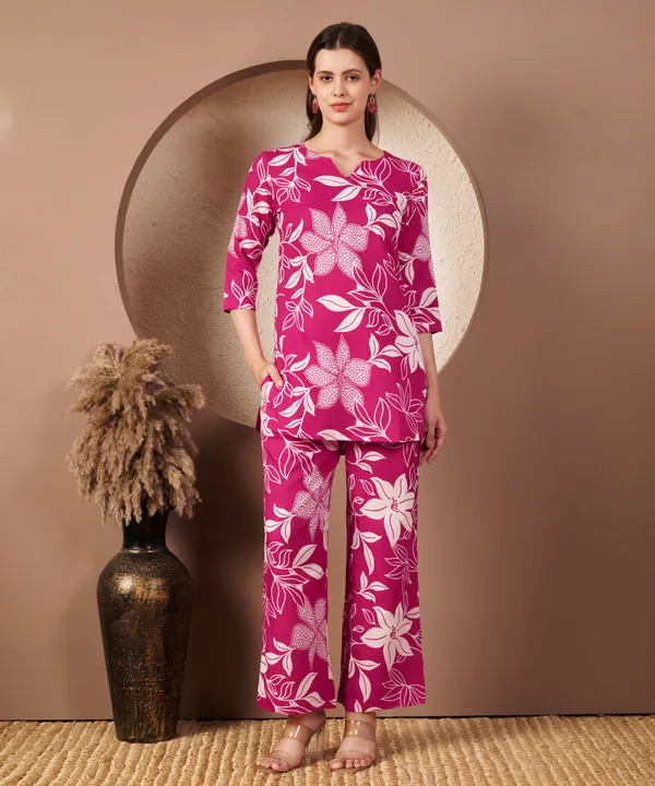 Fbella_Women’s_Cotton_Blend_Floral_Print_Cord_Set_–_Kurta_and_Pants