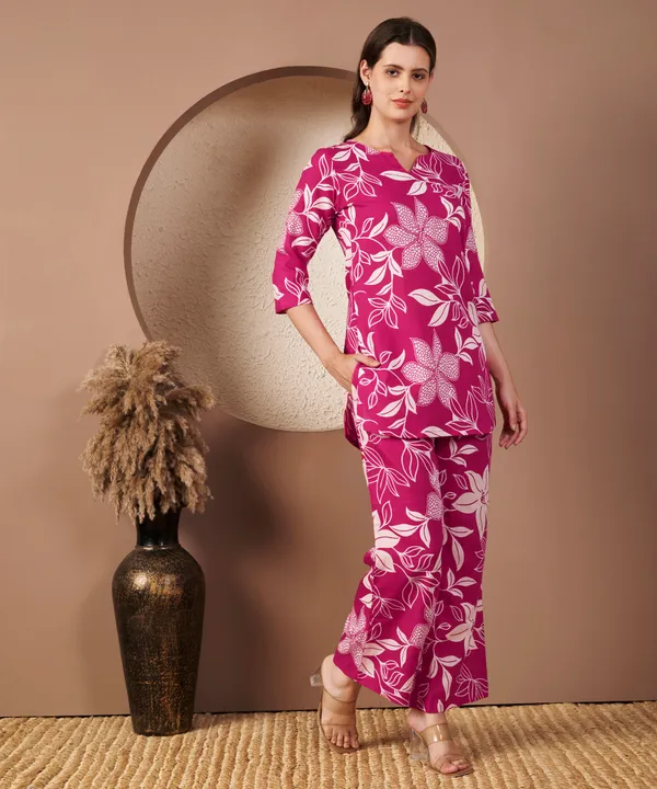 Fbella_Women’s_Cotton_Blend_Floral_Print_Cord_Set_–_Kurta_and_Pants