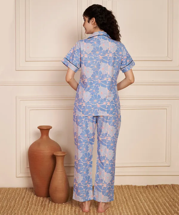 Fbella_Women’s_Cotton_Night_Suit_|_Printed_Sleepwear_Set_with_Pocket_&_Elastic_Waist_|_Comfortable_Nightwear