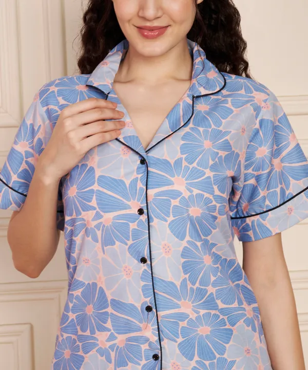Fbella_Women’s_Cotton_Night_Suit_|_Printed_Sleepwear_Set_with_Pocket_&_Elastic_Waist_|_Comfortable_Nightwear
