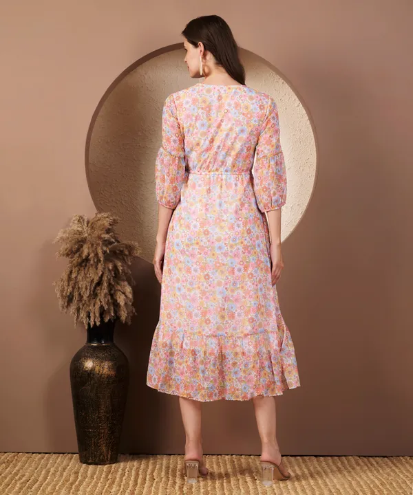 Fbella_Women’s_Floral_Print_Georgette_Midi_Dress_with_V-Neck_and_Lycra_Lining