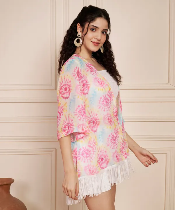 Fbella_Women’s_Georgette_Tie-Dye_Kimono_Shrug_with_Fringe_|_Free_Size_|_Summer_Casual_Layer