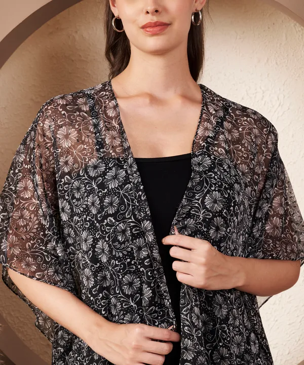 Fbella_Women’s_Kimono_Chiffon_Shrug_with_Floral_Print_and_Tassel_Hem