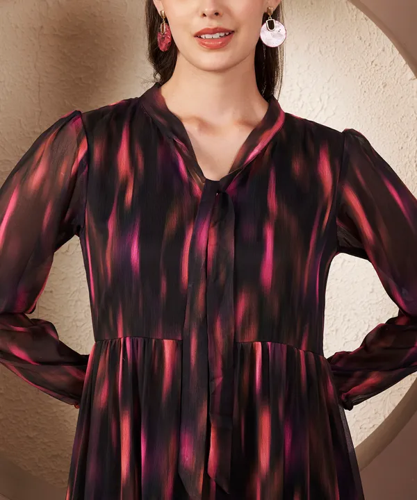 Fbella_Women’s_Printed_Chiffon_Midi_Dress_with_Lycra_Lining
