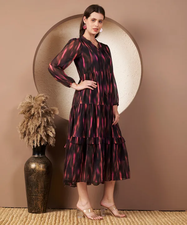 Fbella_Women’s_Printed_Chiffon_Midi_Dress_with_Lycra_Lining