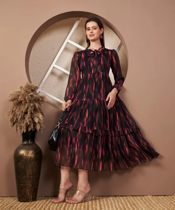 Fbella_Women’s_Printed_Chiffon_Midi_Dress_with_Lycra_Lining