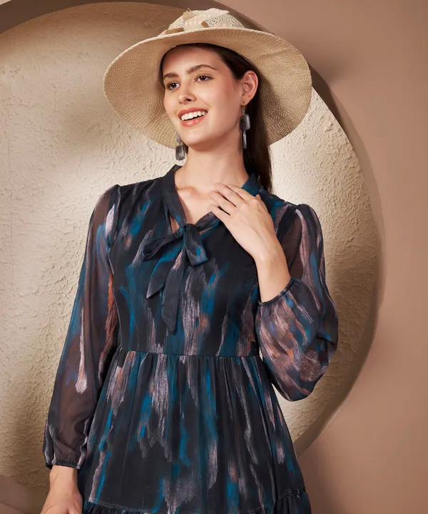 Fbella_Women’s_Printed_Chiffon_Midi_Dress_with_V-Neck_and_Lycra_Lining
