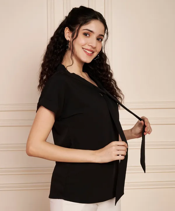 Fbella_Women’s_Summer_Cool_Fabric_Black_Top