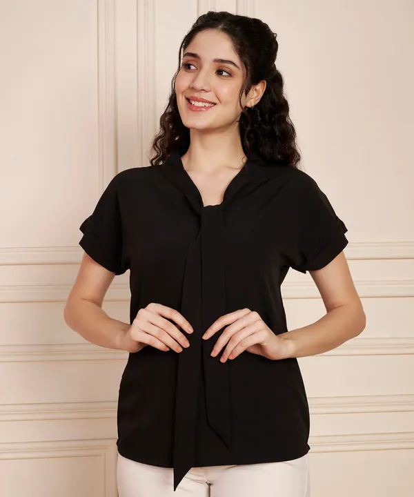 Fbella_Women’s_Summer_Cool_Fabric_Black_Top