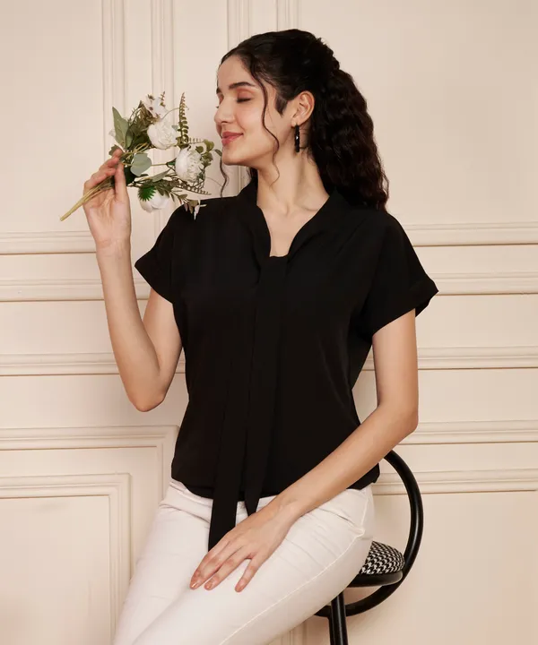 Fbella_Women’s_Summer_Cool_Fabric_Black_Top