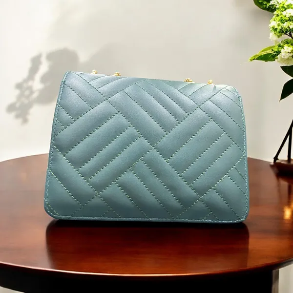 Bottle_green_PU_leather,_stylish_beautiful_sling_bag