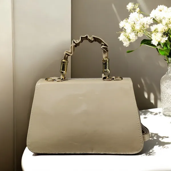 Cream_PU_leather,_Beautiful__Attractive_Sling_Bag_Women