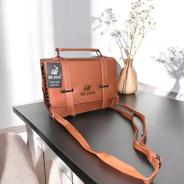Tan_PU_leather_Korean_Sling_Bag_Women