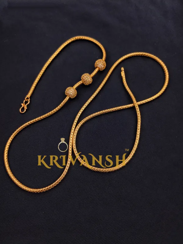 1Gm_Gold_Plated_Long_Length_ADstone_Balls_Moguppu(Mope)_Chain