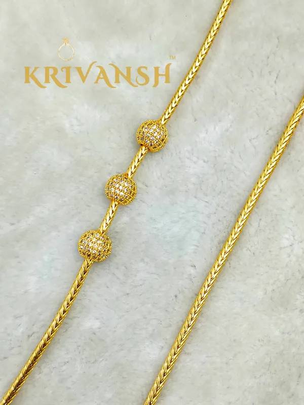 1Gm_Gold_Plated_Long_Length_ADstone_Balls_Moguppu(Mope)_Chain