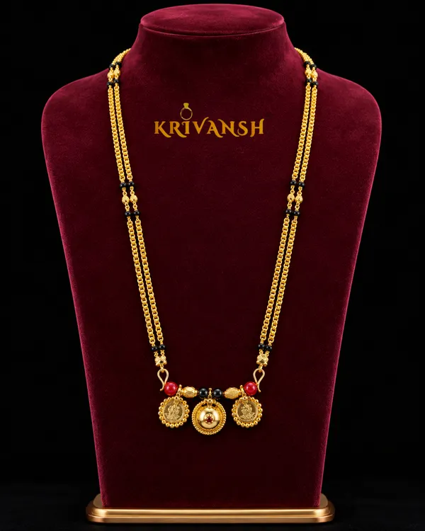 Impon_(Mix_Metal)_2Layer_Long_Length_BoxTyre_Mangalya_Chain_with_Taliset