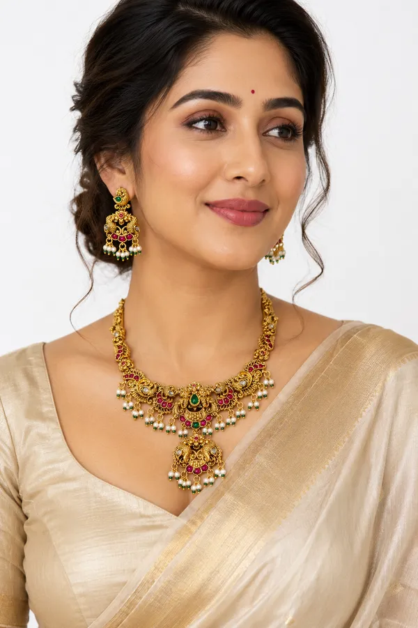 Antic_Gold_Finish_Traditional_Temple_Necklace