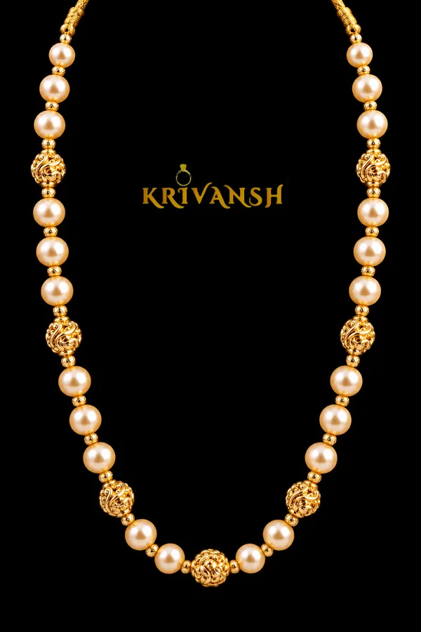 Elegant_Swarovski_Replica_Pearl_Necklace_with_Antique_Gold_Balls_|_Designer_Party_Wear_Ethnic_Jewellery