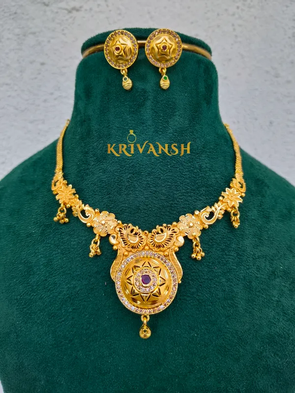 Ethnic_One_Gram_Gold_Designer_Choker_Necklace_with_Earrings_Jewellery_Set