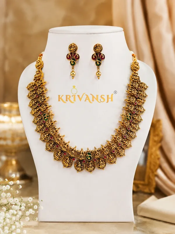 Laxmi_Coin_Antic_Gold_Plating_Necklace_