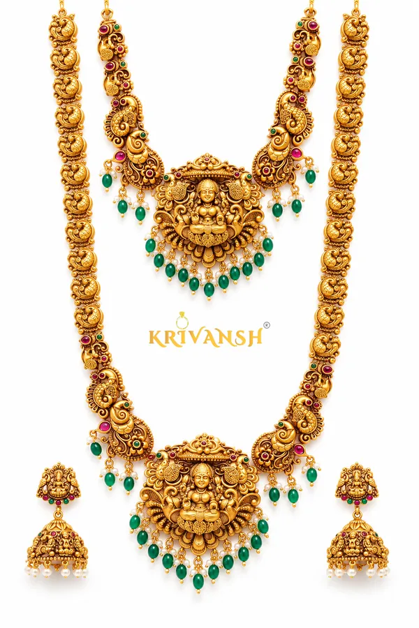 Premium_Matte_Gold_Plated_Long_Haram_Necklace_ComboSet