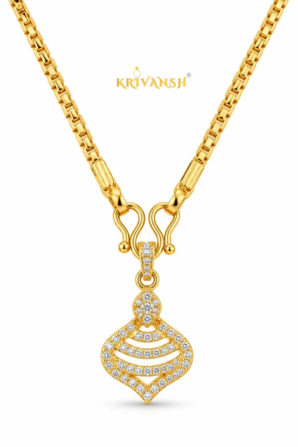 Royal_CZ_Gold_Short_Length_Necklace_|_KRIVANSH