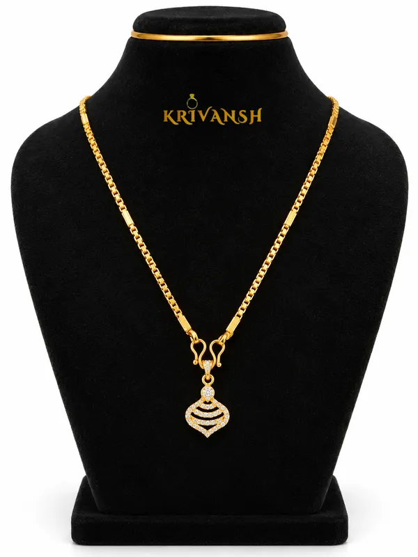 Royal_CZ_Gold_Short_Length_Necklace_|_KRIVANSH