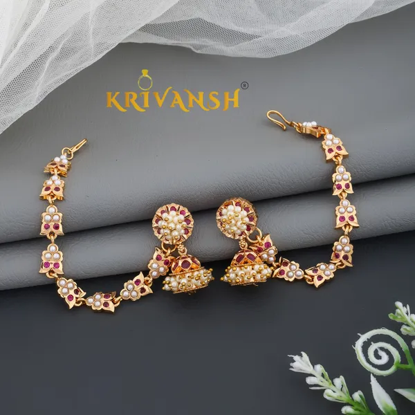 Ruby_Stone_with_Pearls_beaded_Jumky_+Matal_Set