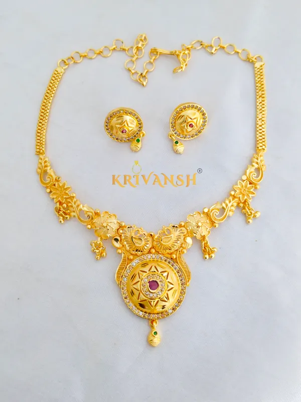 Ethnic_One_Gram_Gold_Designer_Choker_Necklace_with_Earrings_Jewellery_Set