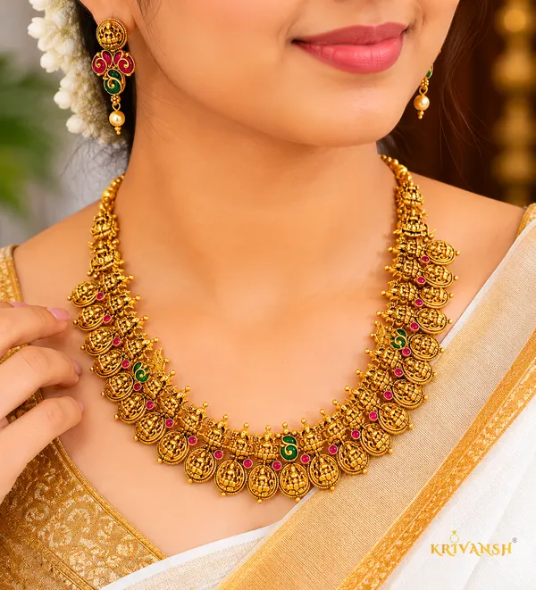 Laxmi_Coin_Antic_Gold_Plating_Necklace_
