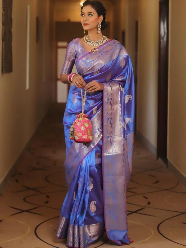 Soft_Banarasi_Lichi_Silk_Saree_with_Unstiched_Blouse_Piece
