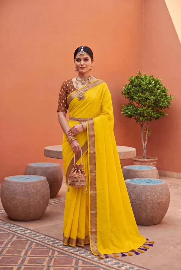 Pure_100%_Mul_Cotton_Saree_With_Unstiched_Blouse_Piece