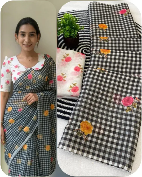 Linen__Saree_(With_Unstitched_Blouse)