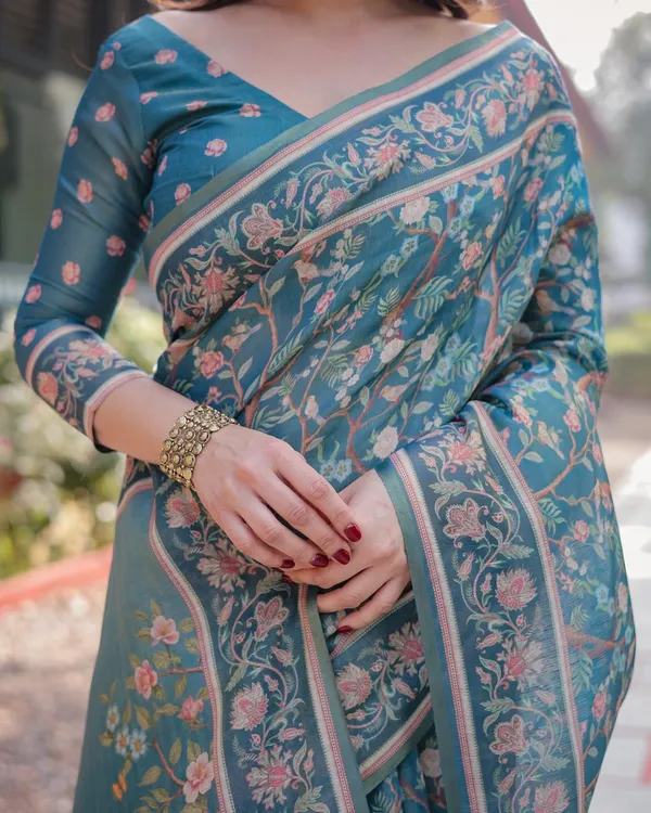 Linen__Saree_(With_Unstitched_Blouse)