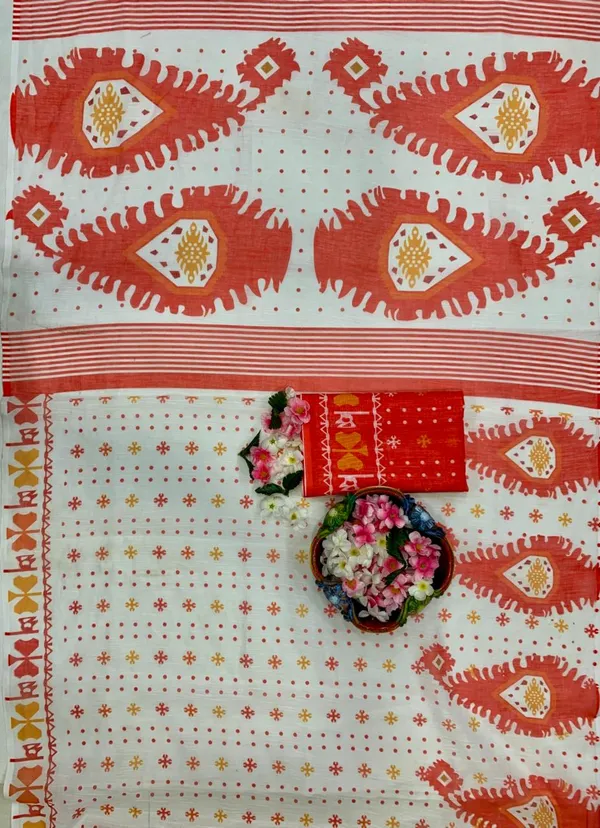 Linen__Saree_(With_Unstitched_Blouse)