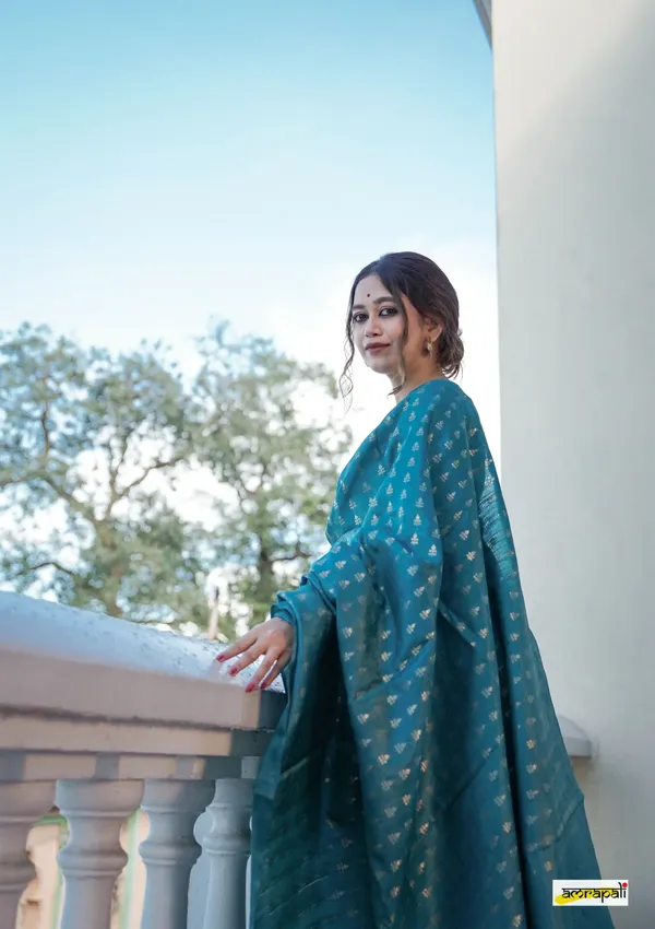 Soft_Banarasi_Lichi_Silk_Saree_with_Unstiched_Blouse_Piece