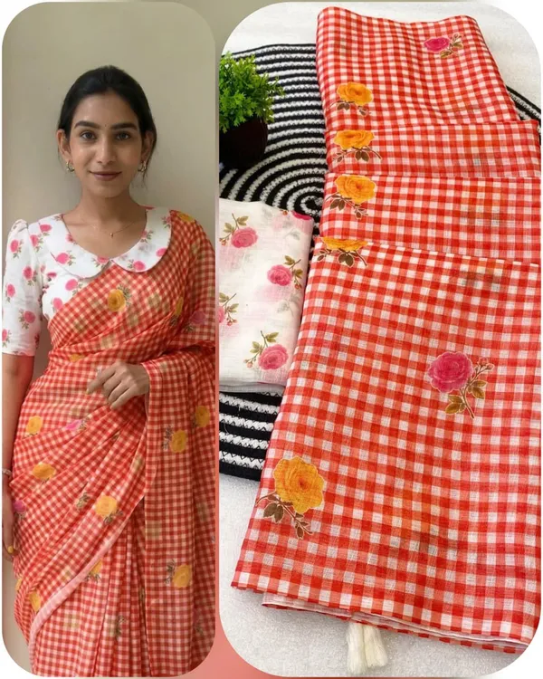 Linen__Saree_(With_Unstitched_Blouse)