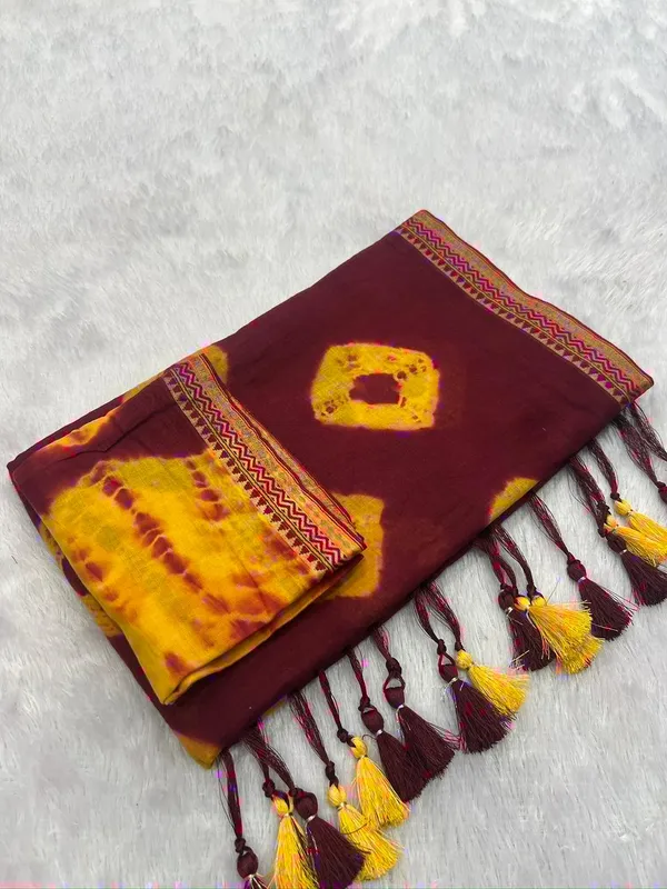 Pure_100%_Mul_Cotton_Saree_With_Unstiched_Blouse_Piece